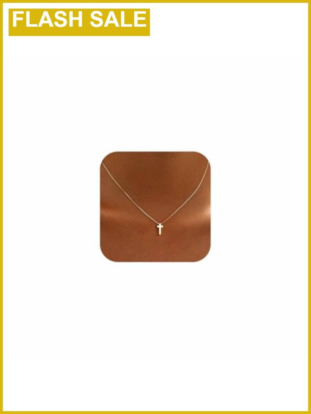 14K Gold Plated Dainty Cross Necklace with Extender Chain